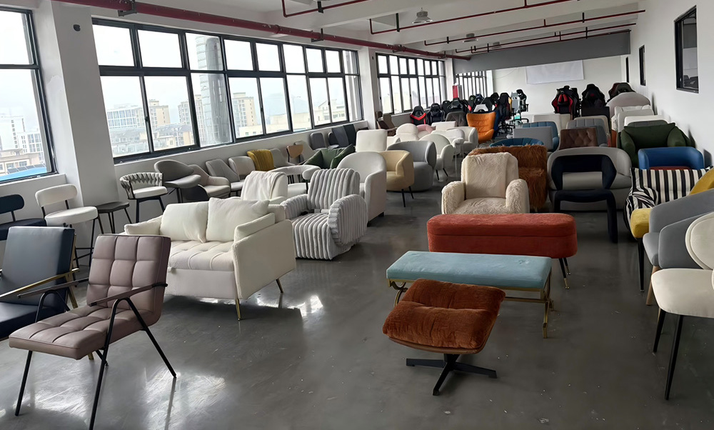 Furniture showroom display dining chairs bar stools office chairs modern design
