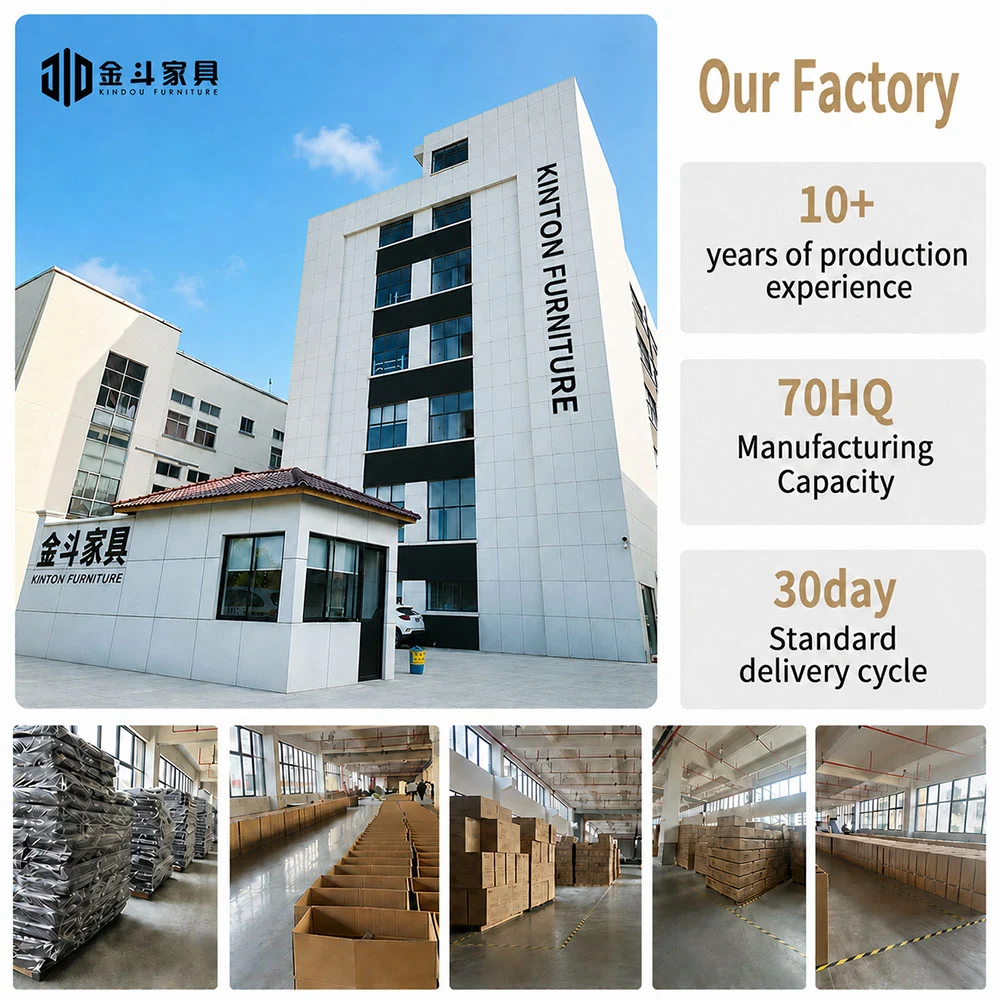 Kinton Furniture factory and warehouse supporting OEM modern faux leather woven bar stool manufacturing
