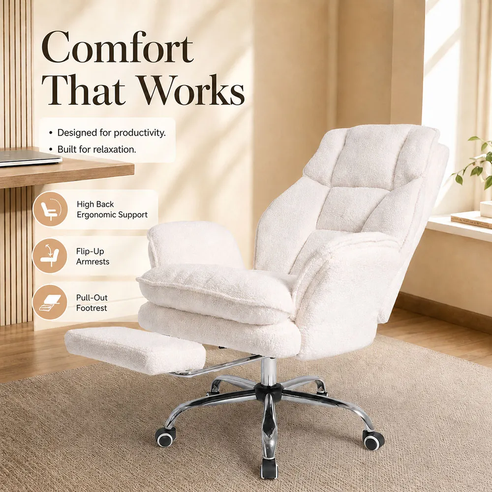 Sherpa Cross Legged Office Chair with Flip-Up Armrests Sherpa Cross Legged Office Chair with Flip-Up Armrests