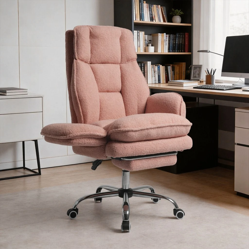 Modern Pink Sherpa Criss Cross Office Chair Modern Pink Sherpa Criss Cross Office Chair