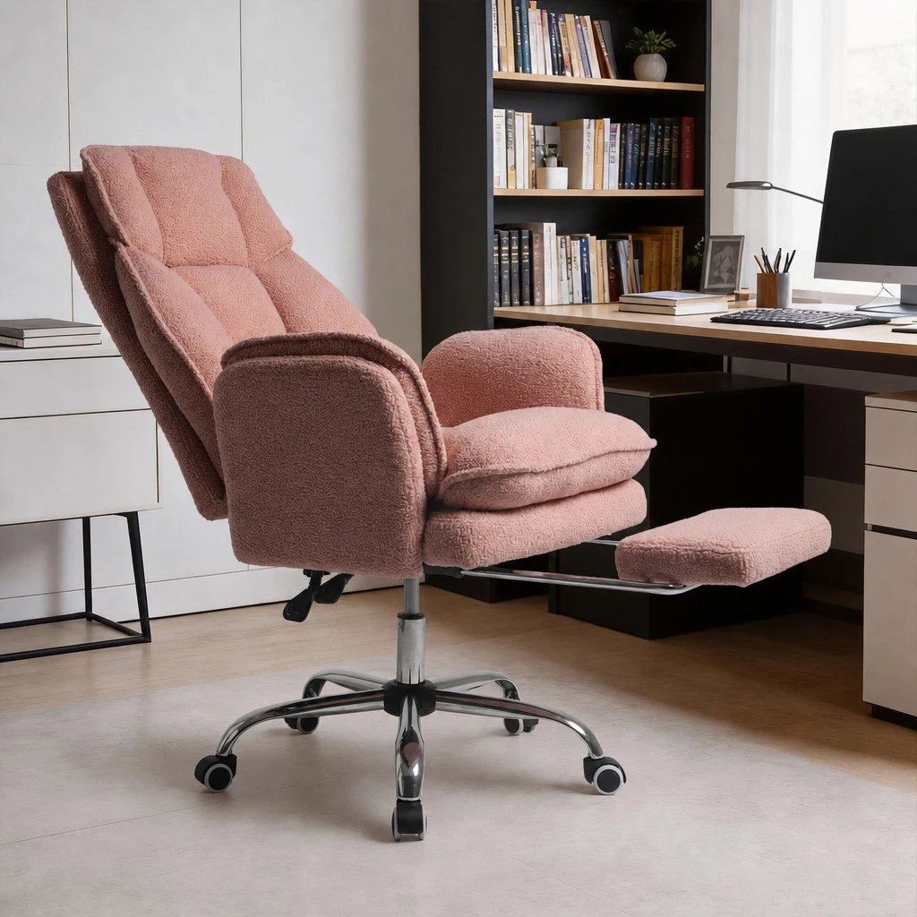 Modern Pink Sherpa Criss Cross Office Chair Modern Pink Sherpa Criss Cross Office Chair