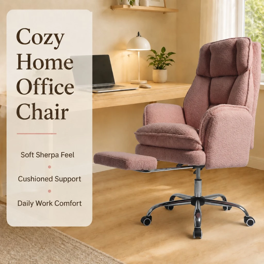 Modern Pink Sherpa Criss Cross Office Chair Modern Pink Sherpa Criss Cross Office Chair