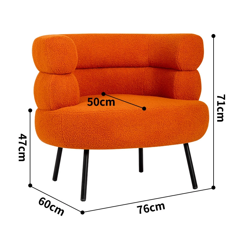 Boucle Accent Chair with Curved Backrest for Living Room Boucle Accent Chair with Curved Backrest for Living Room