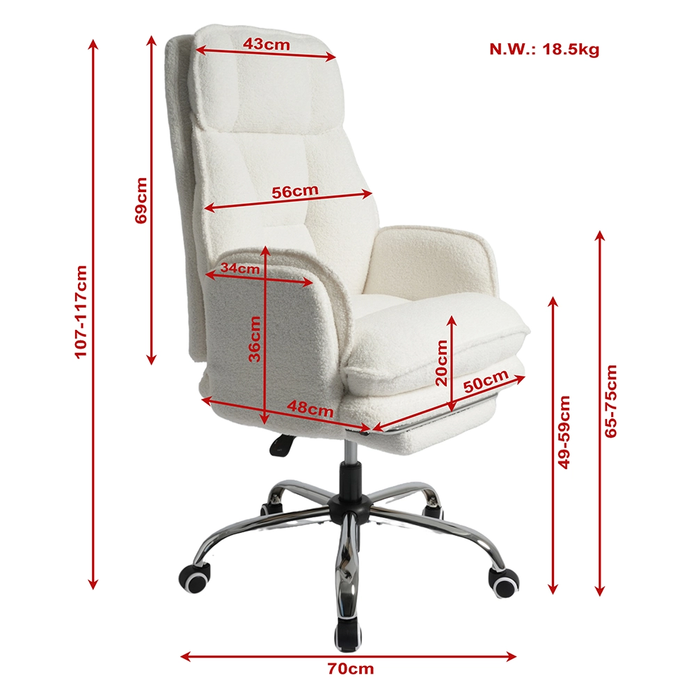 Boucle Criss Cross Home Office Chair with Flip-Up Armrests Boucle Criss Cross Home Office Chair with Flip-Up Armrests