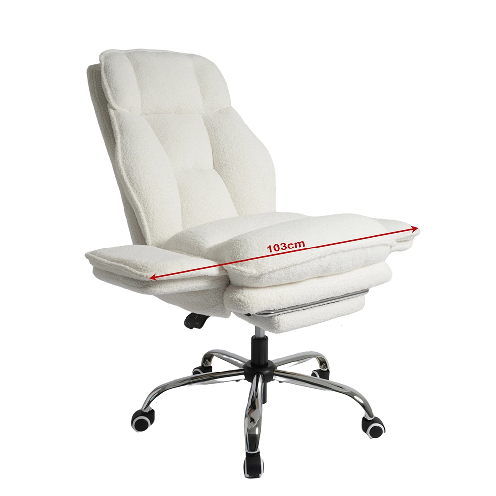 Boucle Criss Cross Home Office Chair with Flip-Up Armrests Boucle Criss Cross Home Office Chair with Flip-Up Armrests