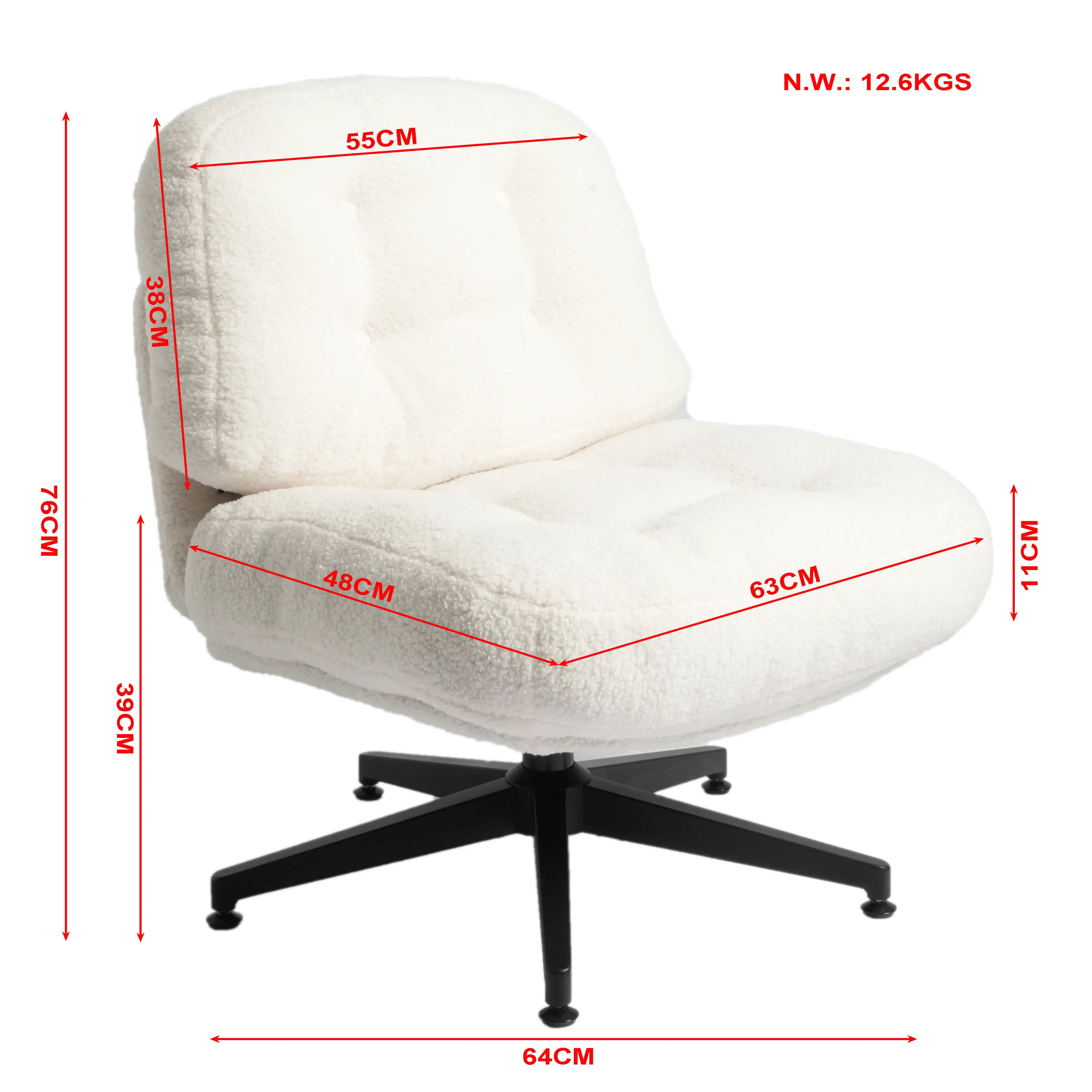 Boucle Upholstered Leisure Chair with Swivel Base Boucle Upholstered Leisure Chair with Swivel Base