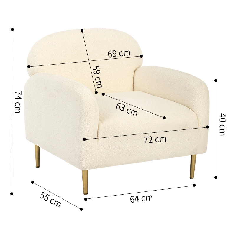 Boucle Upholstered Accent Chair with Curved Backrest Boucle Upholstered Accent Chair with Curved Backrest