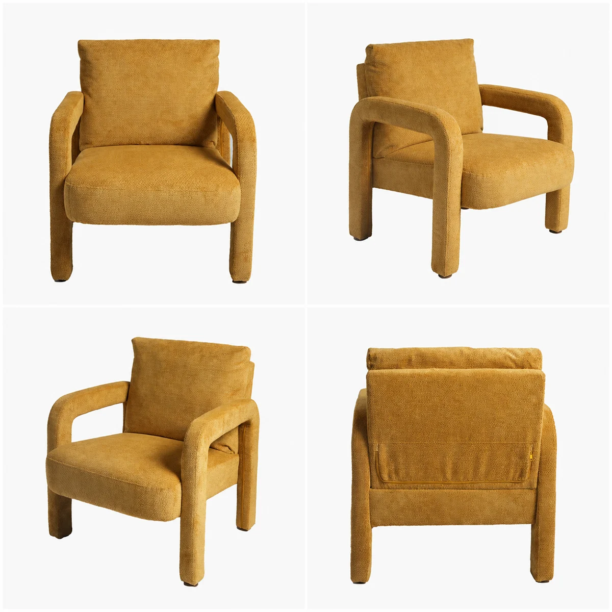 Chenille Accent Chair with U-Shaped Arms for Living Room Chenille Accent Chair with U-Shaped Arms for Living Room