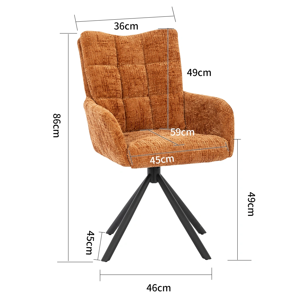 Chenille Upholstered Swivel Dining Chair with Armrests Chenille Upholstered Swivel Dining Chair with Armrests