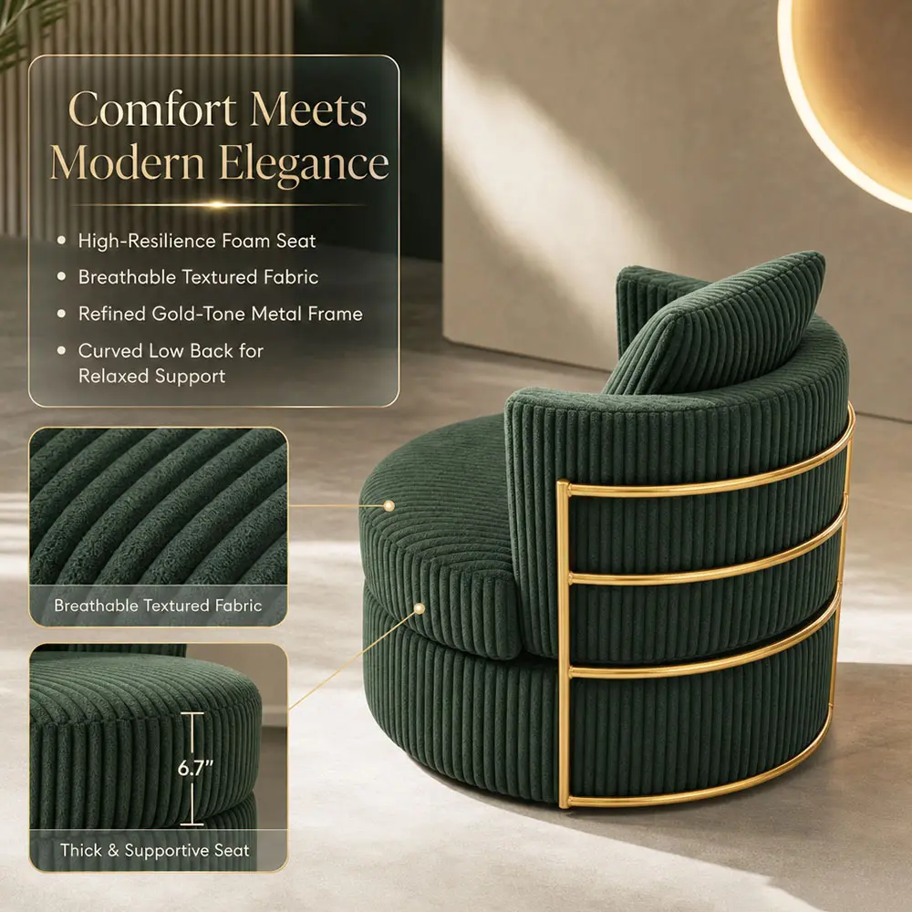 Modern Corduroy Compressed Foam Lounge Leisure Chair Modern Corduroy Compressed Foam Lounge Leisure Chair