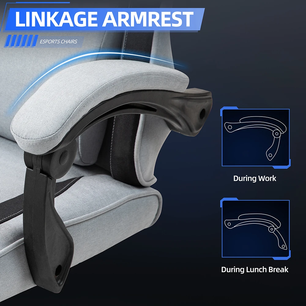 Ergonomic Fabric Gaming Chair with Footrest and Recline Ergonomic Fabric Gaming Chair with Footrest and Recline
