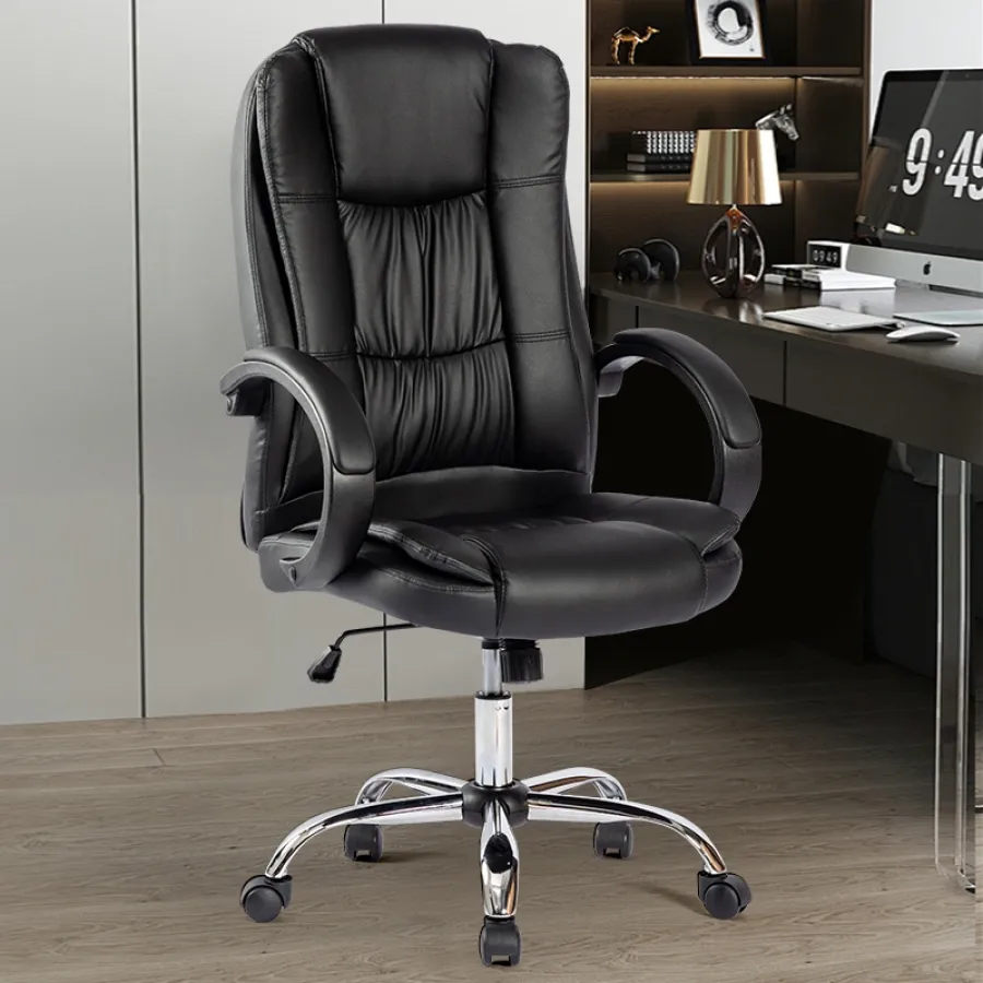 Ergonomic PU Leather Office Chair with Lumbar Support