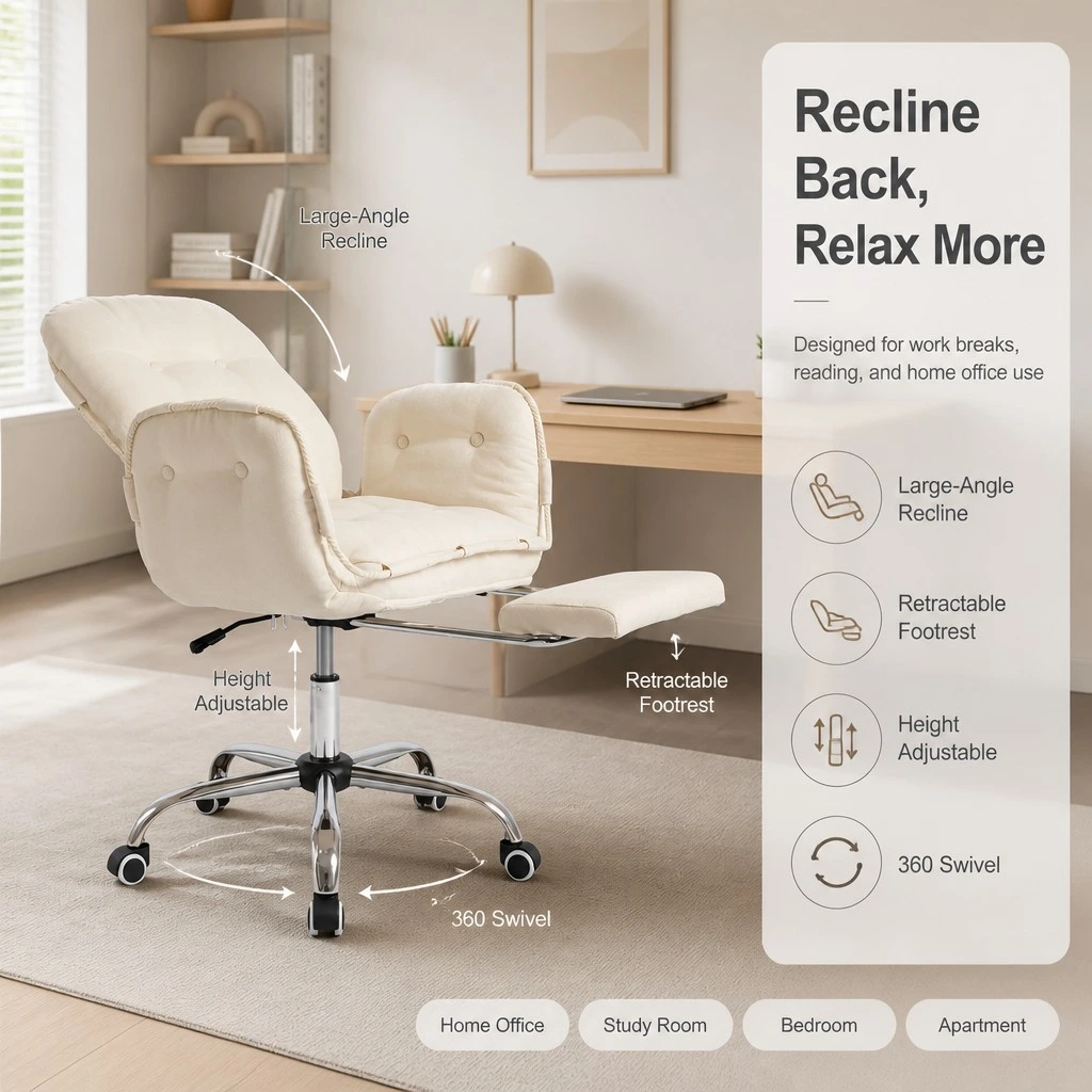 Linen Criss Cross Chair with Footrest | Home Office Chair Linen Criss Cross Chair with Footrest | Home Office Chair