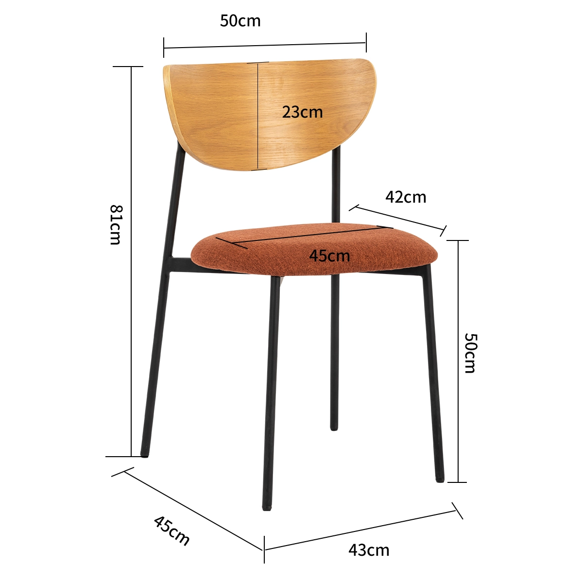 Modern Linen Dining Chair with Curved Wood Backrest Modern Linen Dining Chair with Curved Wood Backrest