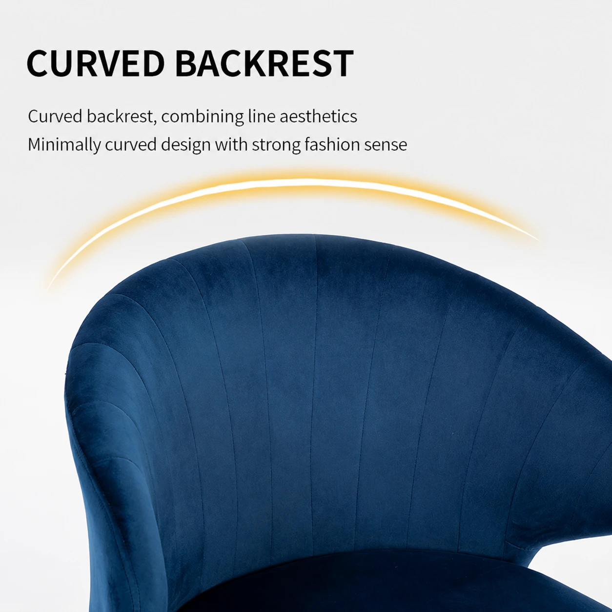 Luxury Velvet Dining Chair with Curved Backrest and Gold Legs Luxury Velvet Dining Chair with Curved Backrest and Gold Legs