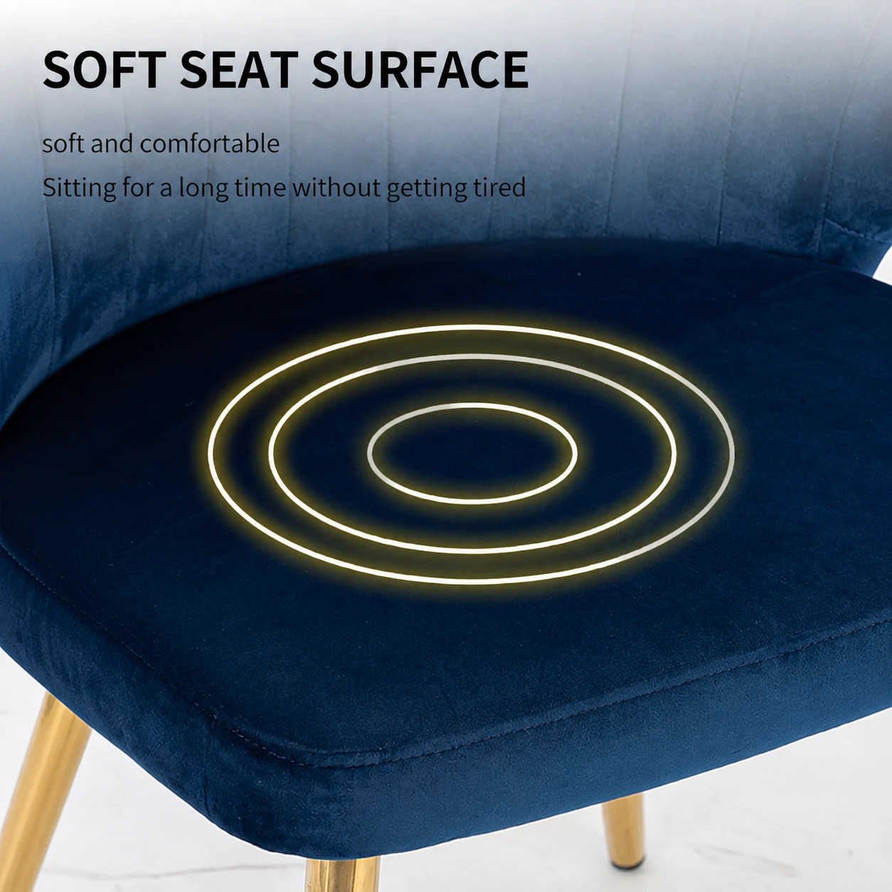 Luxury Velvet Dining Chair with Curved Backrest and Gold Legs Luxury Velvet Dining Chair with Curved Backrest and Gold Legs