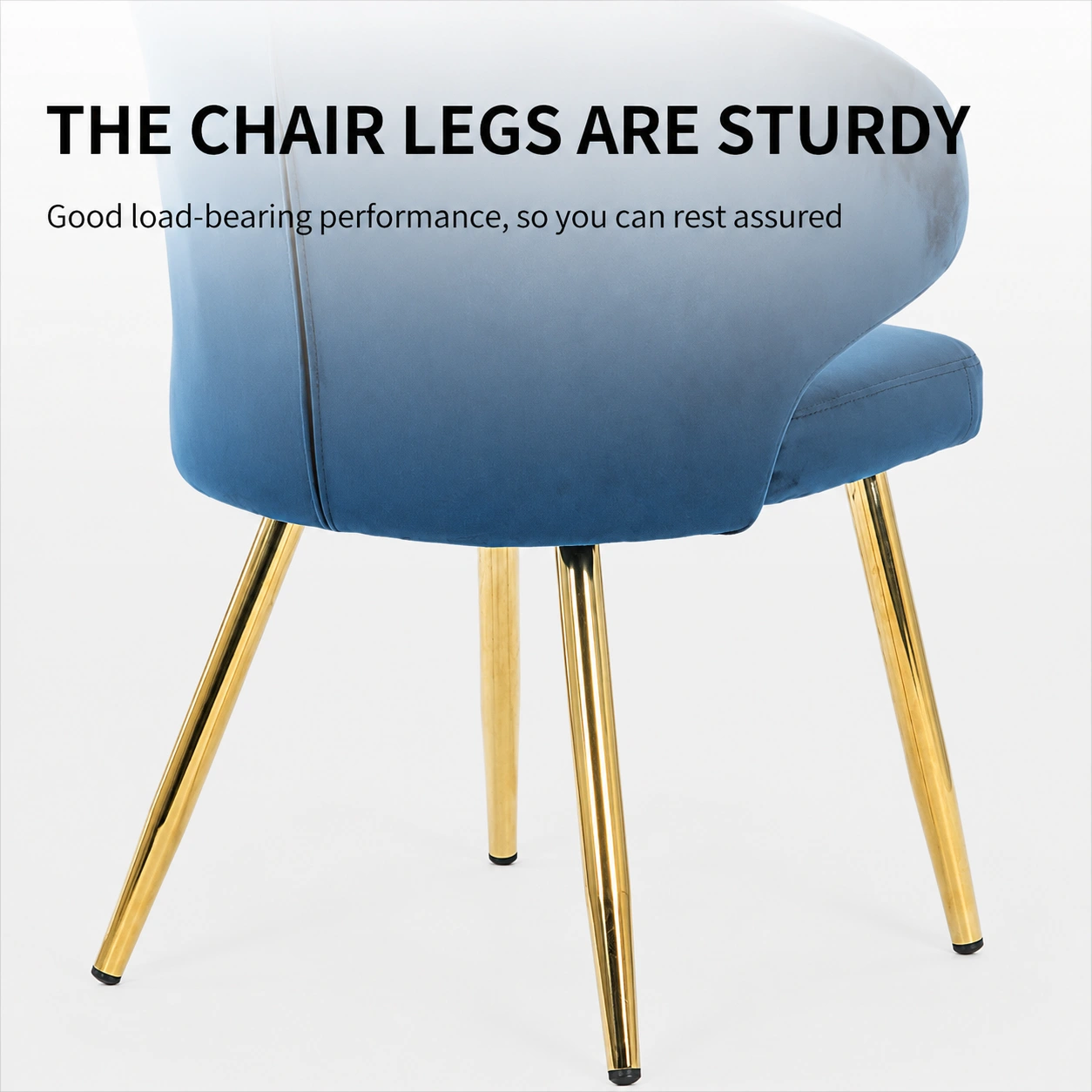 Luxury Velvet Dining Chair with Curved Backrest and Gold Legs Luxury Velvet Dining Chair with Curved Backrest and Gold Legs