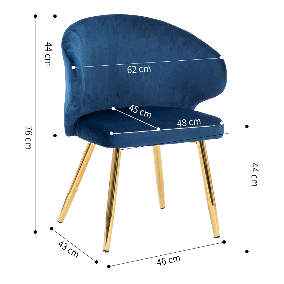 Luxury Velvet Dining Chair with Curved Backrest and Gold Legs Luxury Velvet Dining Chair with Curved Backrest and Gold Legs