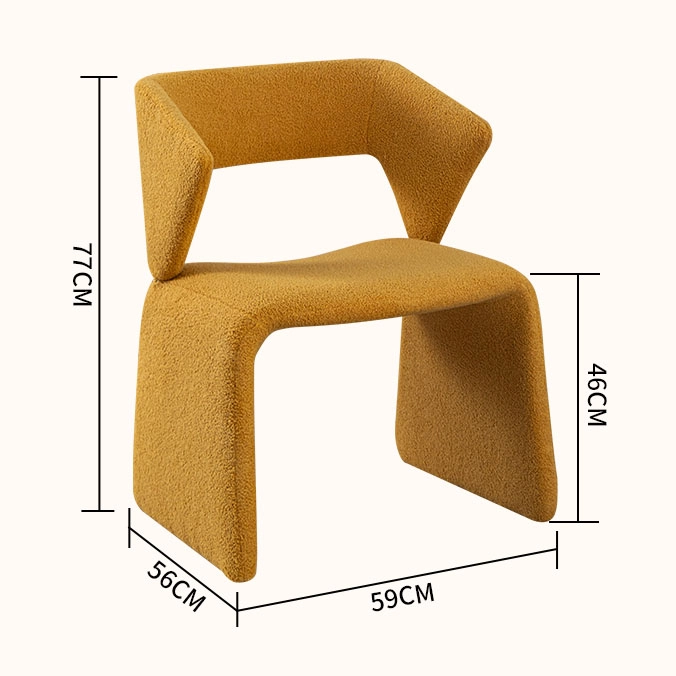 Modern Boucle Accent Chair with Curved Backrest Design Modern Boucle Accent Chair with Curved Backrest Design