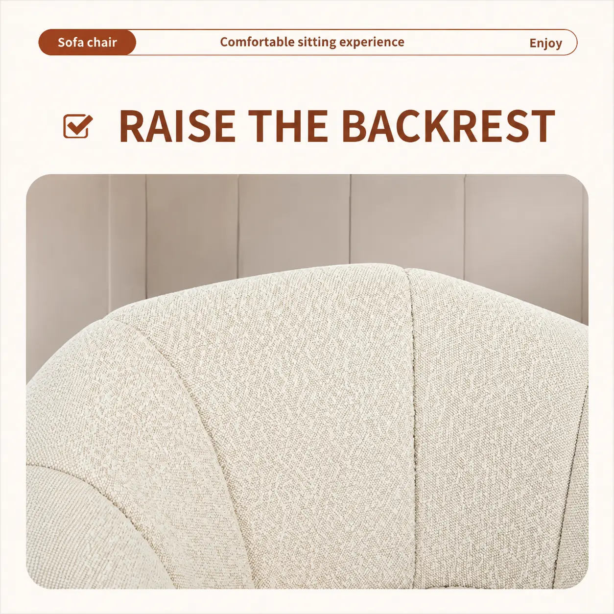 Modern Chenille Accent Chair with Curved High Back Design Modern Chenille Accent Chair with Curved High Back Design