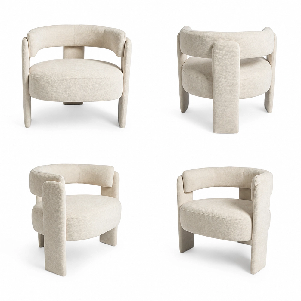 Modern Chenille Accent Chair with Wraparound Backrest Modern Chenille Accent Chair with Wraparound Backrest