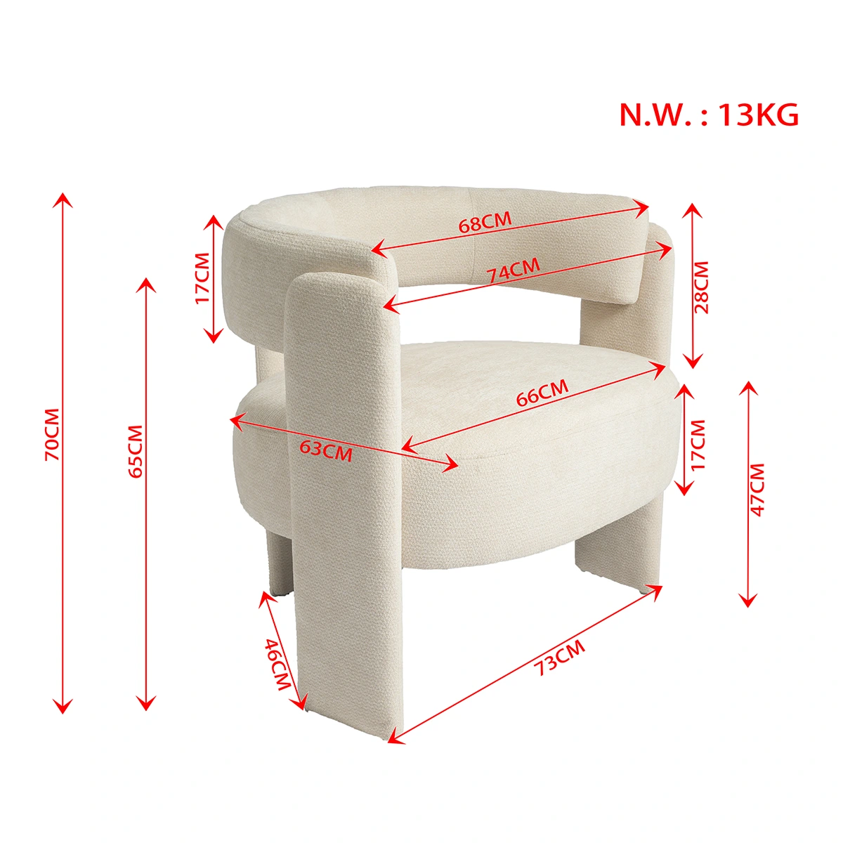 Modern Chenille Accent Chair with Wraparound Backrest Modern Chenille Accent Chair with Wraparound Backrest