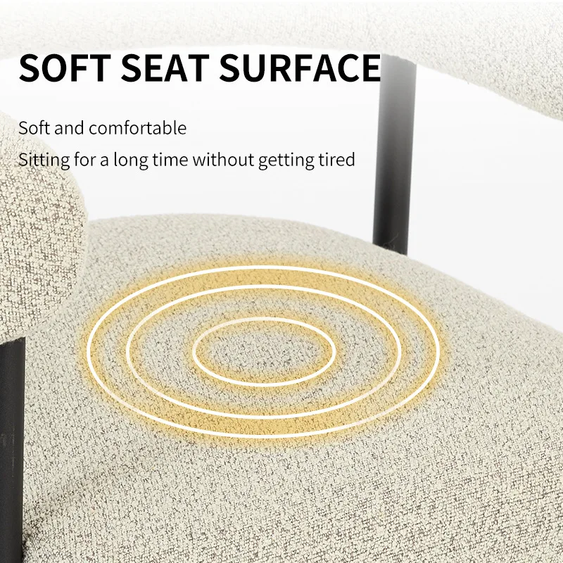 Modern Fabric Dining Chair with Curved Backrest Design Modern Fabric Dining Chair with Curved Backrest Design