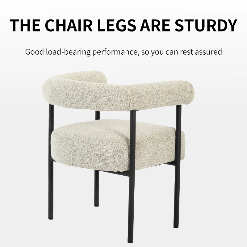 Modern Fabric Dining Chair with Curved Backrest Design Modern Fabric Dining Chair with Curved Backrest Design