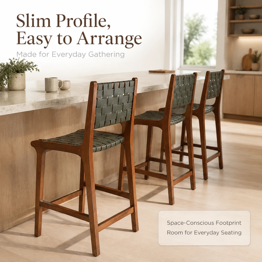 Modern Faux Leather Woven Counter Height Bar Stool Modern Faux Leather Woven Counter Height Bar Stool