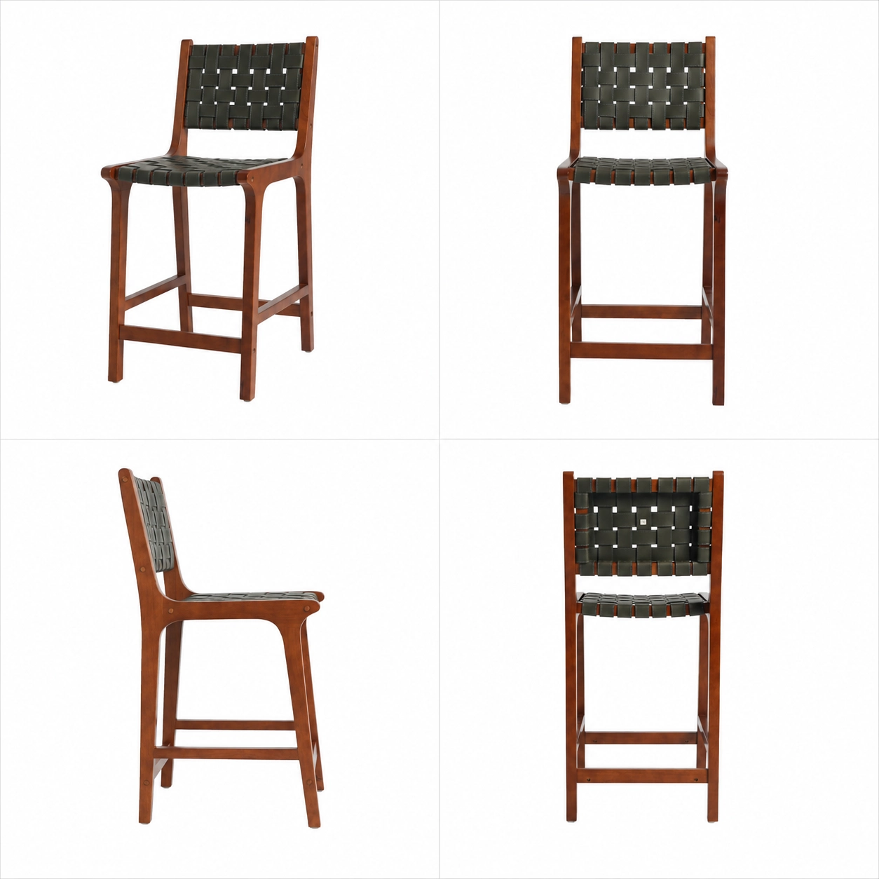 Modern Faux Leather Woven Counter Height Bar Stool Modern Faux Leather Woven Counter Height Bar Stool