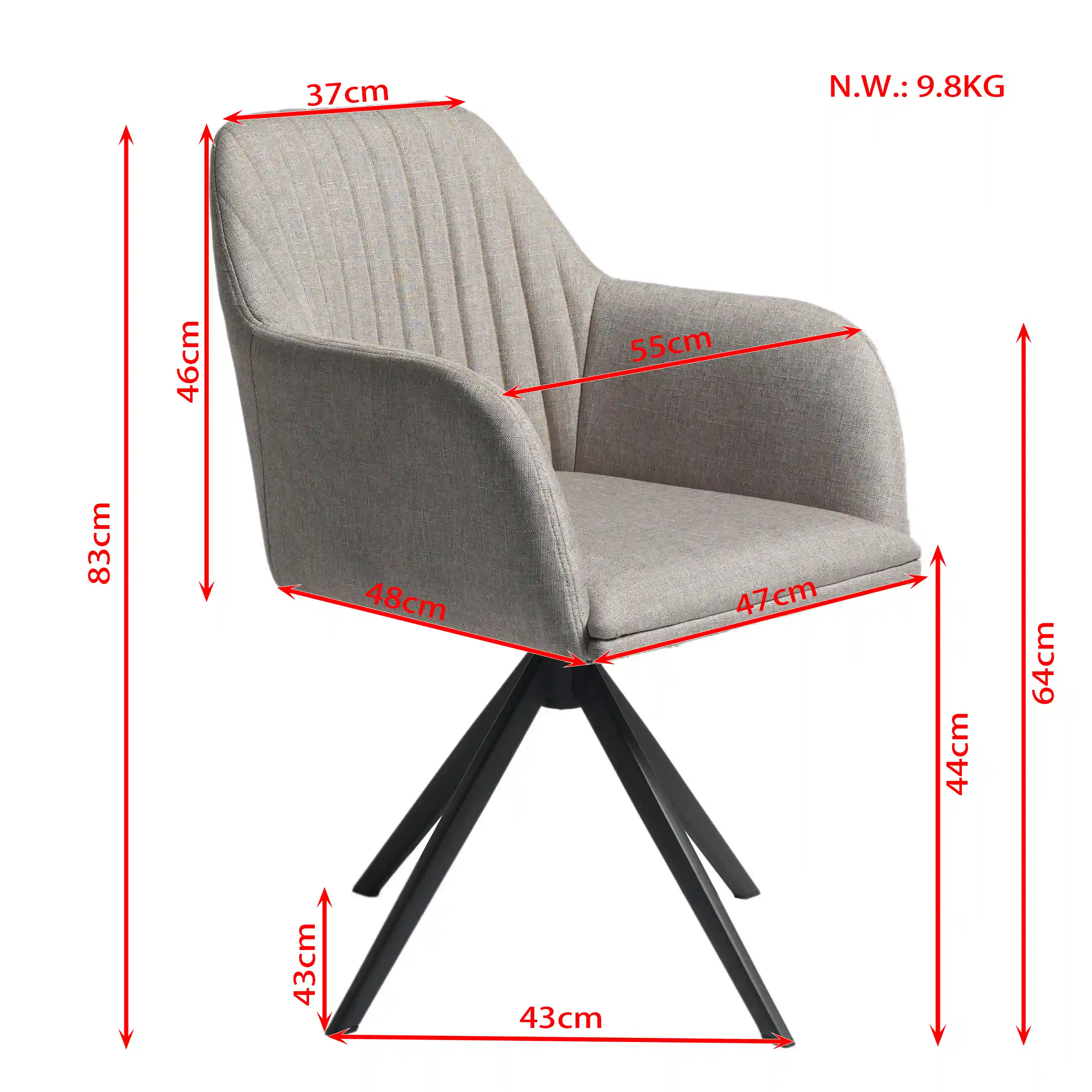Modern Linen Accent Chair with Metal Star Base Modern Linen Accent Chair with Metal Star Base
