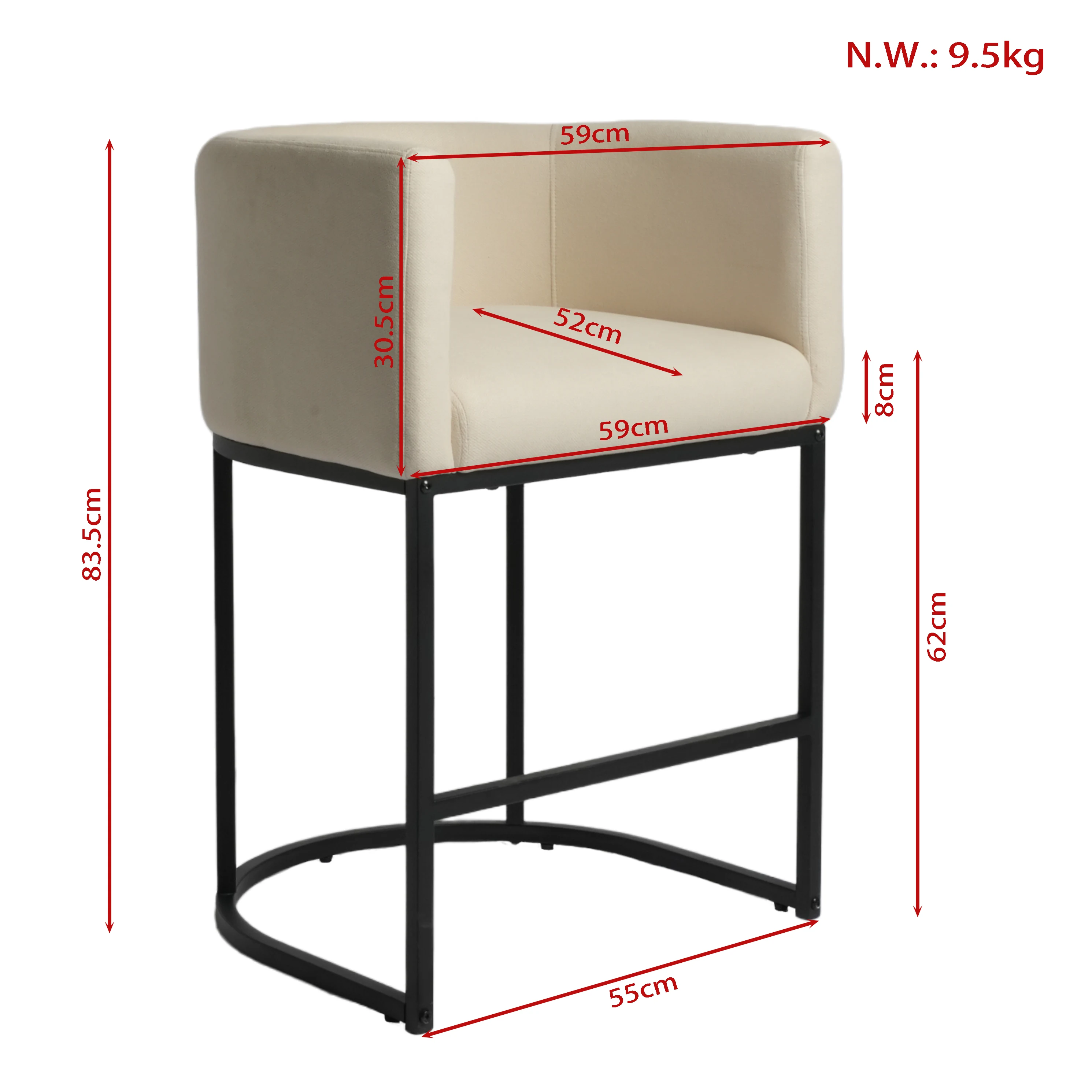 Modern Linen Upholstered Bar Stool with Metal Frame 26 Inch Modern Linen Upholstered Bar Stool with Metal Frame 26 Inch