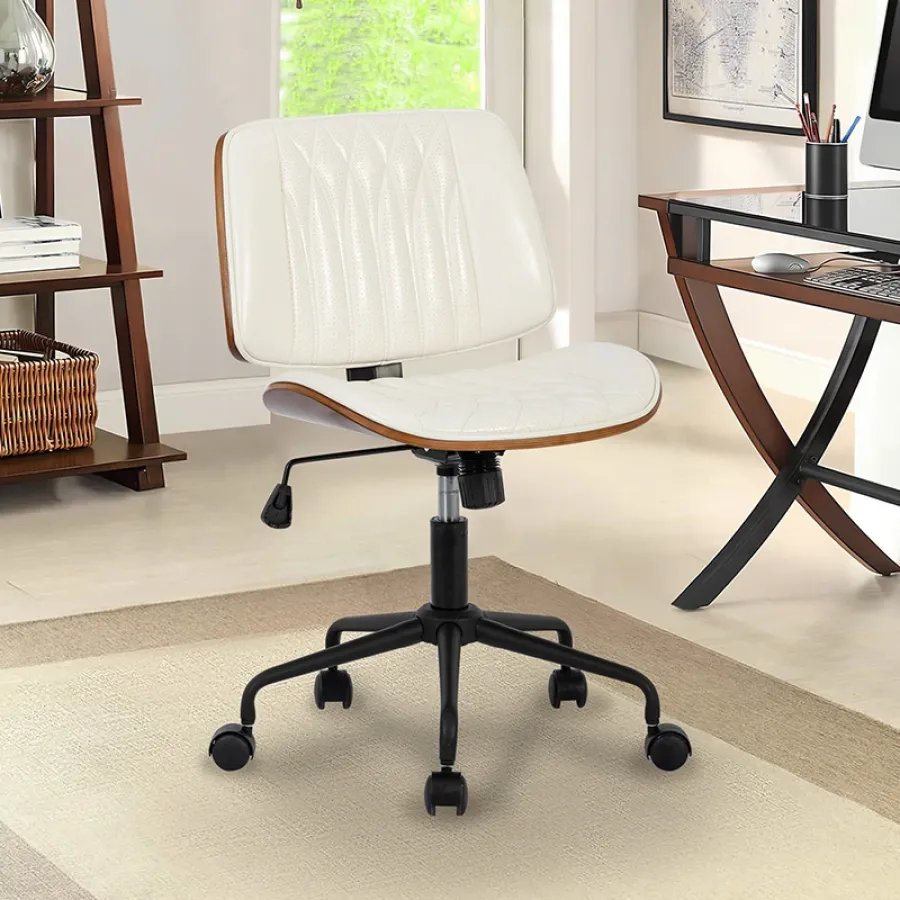 Modern PU Home Office Chair with Adjustable Backrest