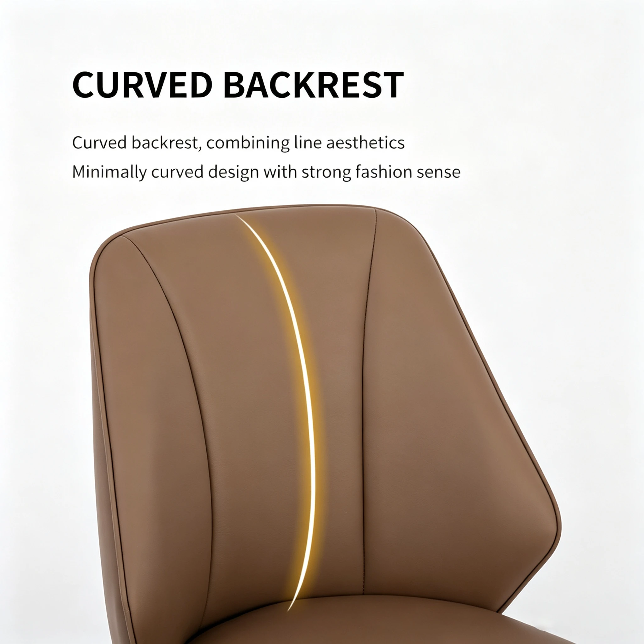 Modern PU Leather Dining Chair with Curved Backrest Modern PU Leather Dining Chair with Curved Backrest