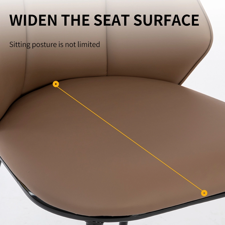 Modern PU Leather Dining Chair with Curved Backrest Modern PU Leather Dining Chair with Curved Backrest