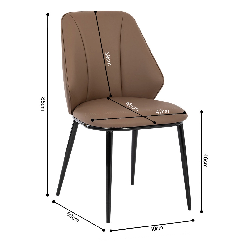 Modern PU Leather Dining Chair with Curved Backrest Modern PU Leather Dining Chair with Curved Backrest