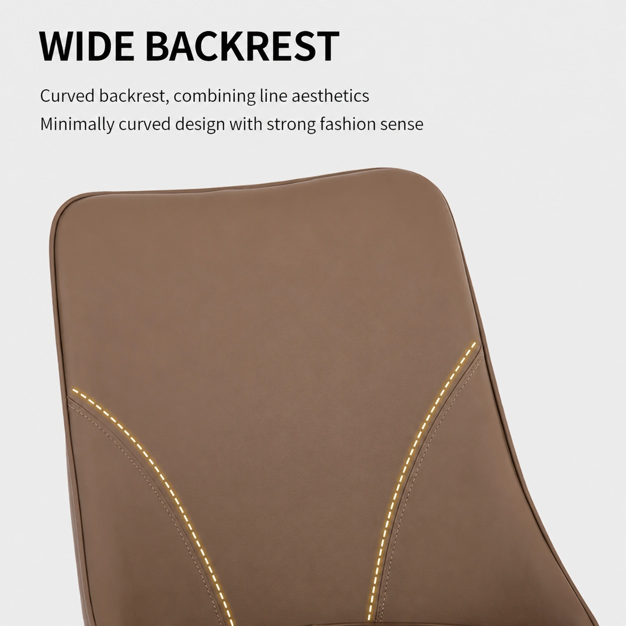 Modern PU Leather Dining Chair with Curved Backrest Design Modern PU Leather Dining Chair with Curved Backrest Design