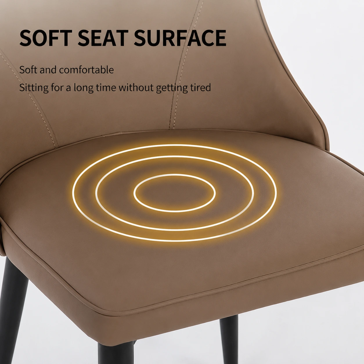 Modern PU Leather Dining Chair with Curved Backrest Design Modern PU Leather Dining Chair with Curved Backrest Design