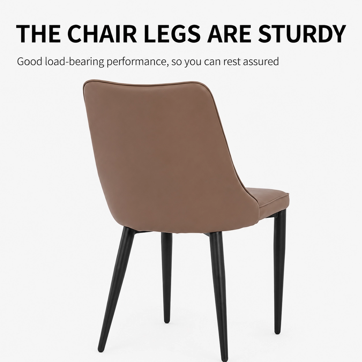 Modern PU Leather Dining Chair with Curved Backrest Design Modern PU Leather Dining Chair with Curved Backrest Design
