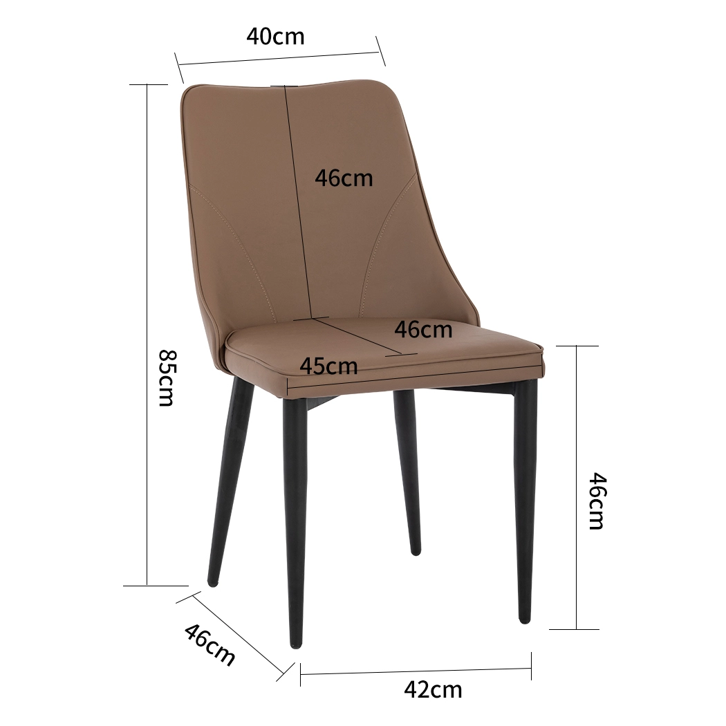 Modern PU Leather Dining Chair with Curved Backrest Design Modern PU Leather Dining Chair with Curved Backrest Design