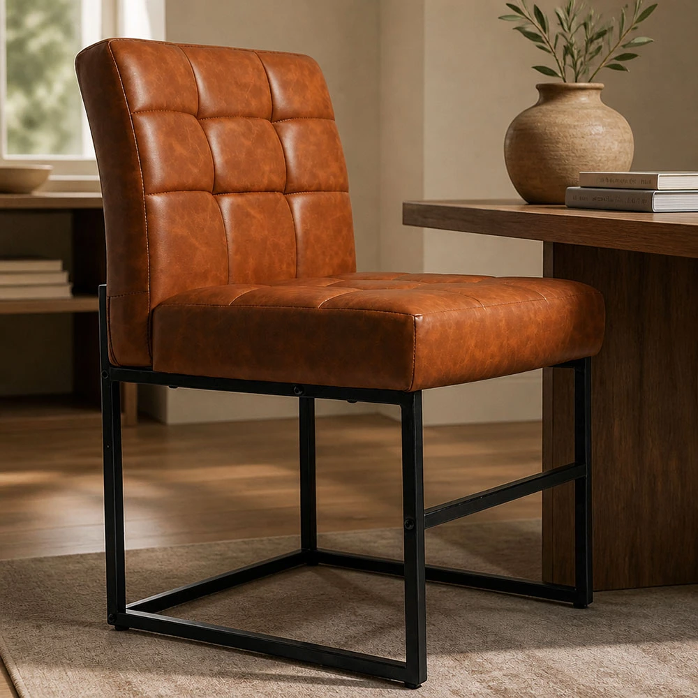 Modern PU Leather Dining Chair with Metal Frame Modern PU Leather Dining Chair with Metal Frame