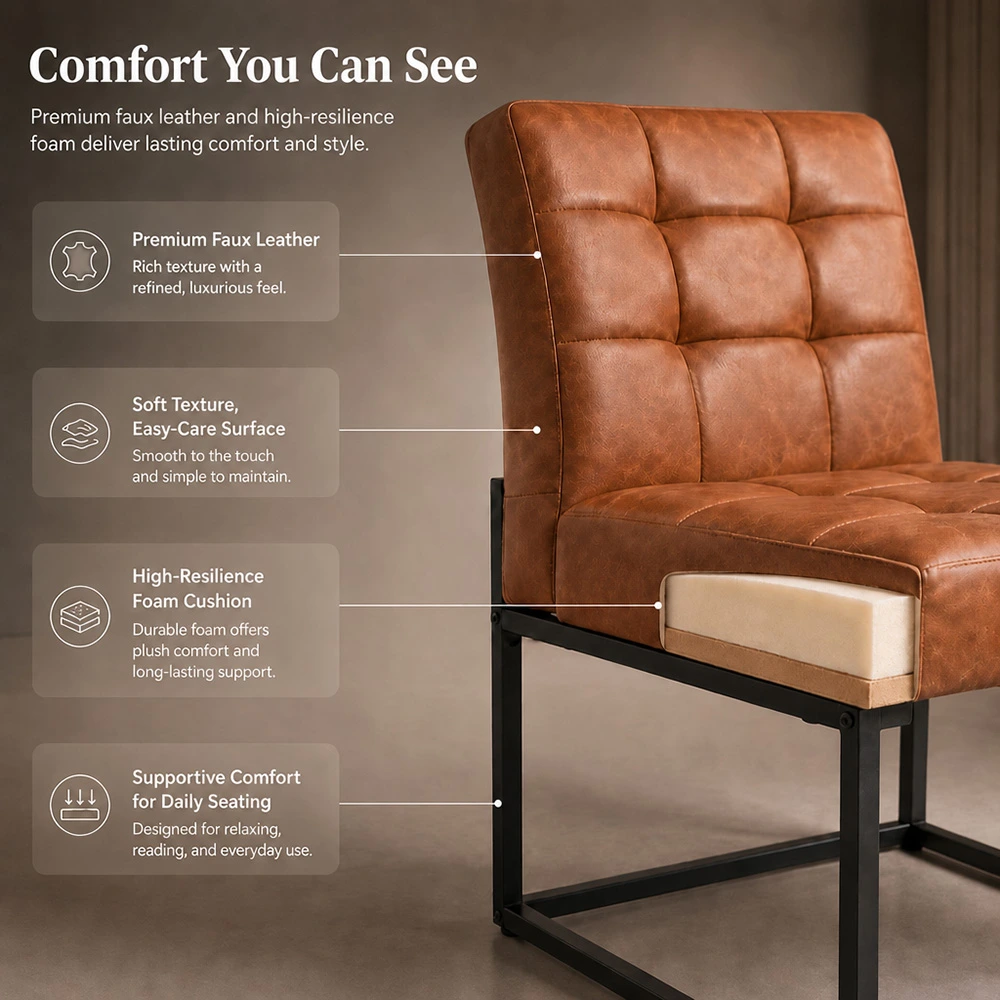 Modern PU Leather Dining Chair with Metal Frame Modern PU Leather Dining Chair with Metal Frame