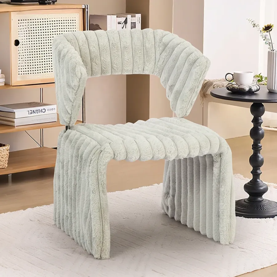 Modern Soft Plush Fabric Accent Chair for Living Room