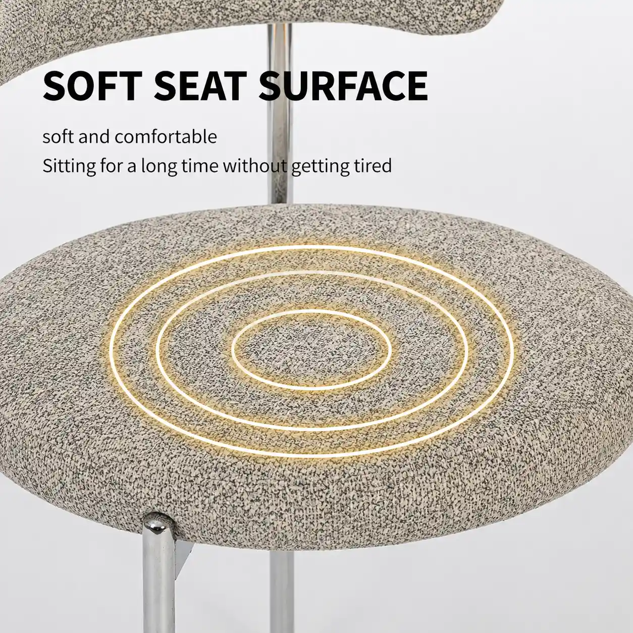 Modern Upholstered Fabric Dining Chair with Curved Backrest Modern Upholstered Fabric Dining Chair with Curved Backrest