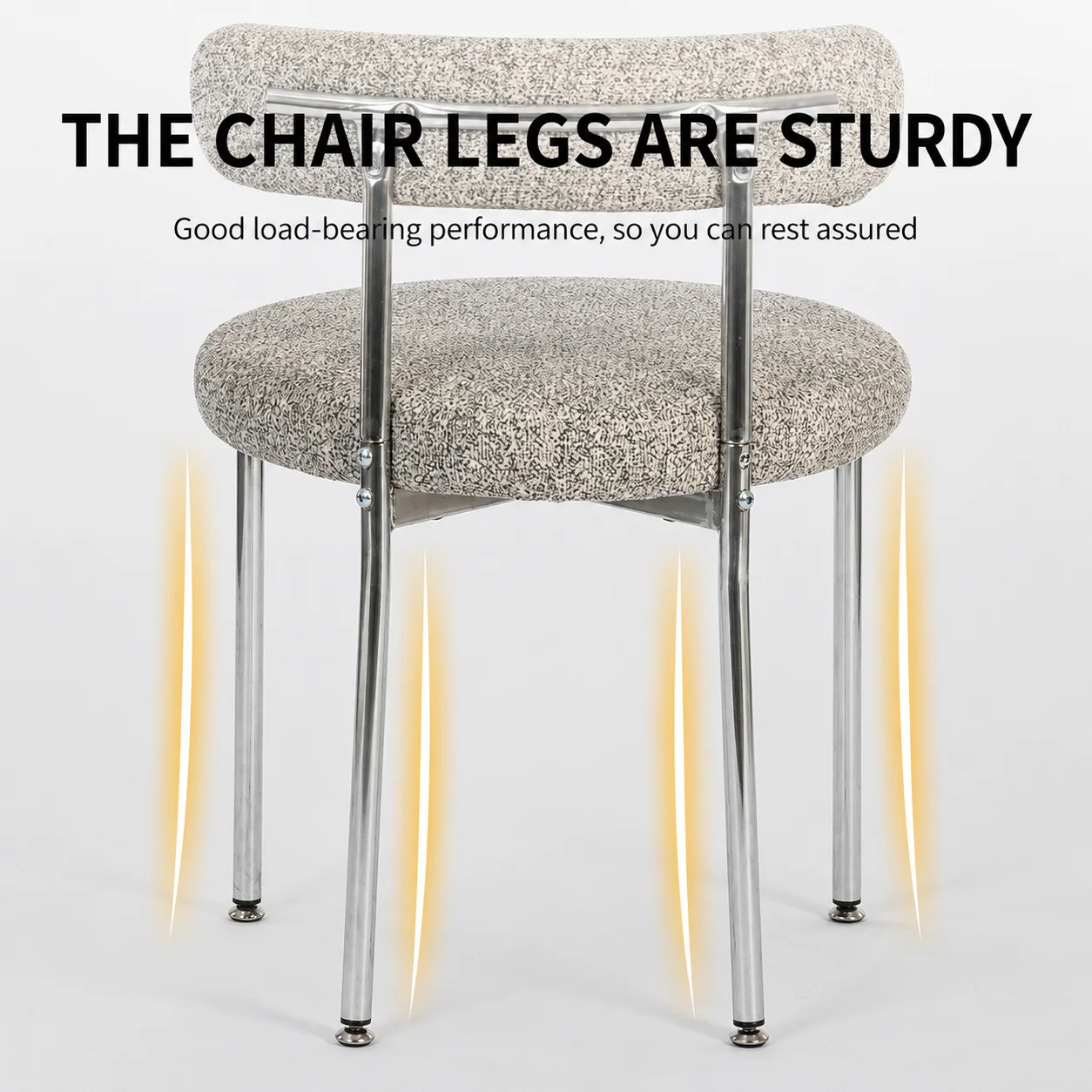 Modern Upholstered Fabric Dining Chair with Curved Backrest Modern Upholstered Fabric Dining Chair with Curved Backrest