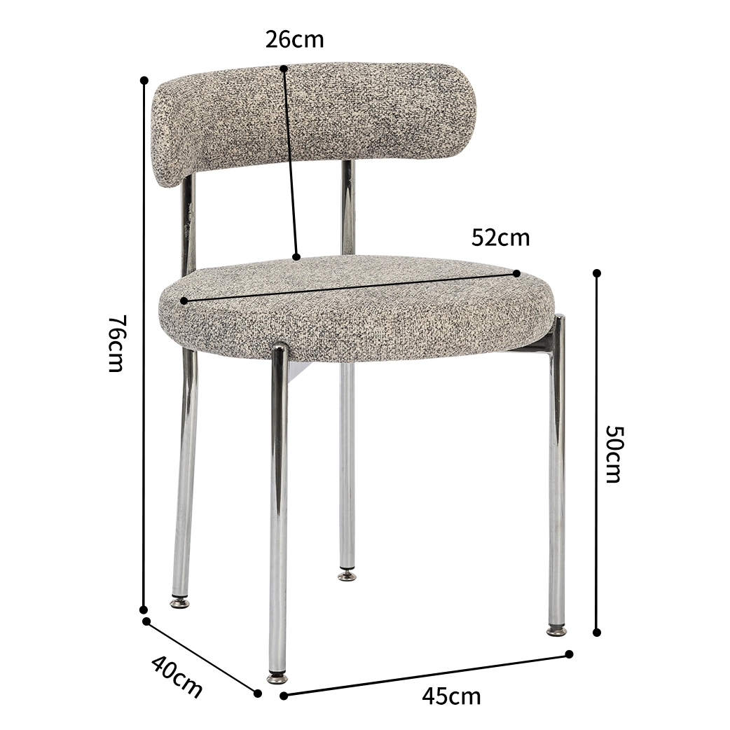 Modern Upholstered Fabric Dining Chair with Curved Backrest Modern Upholstered Fabric Dining Chair with Curved Backrest