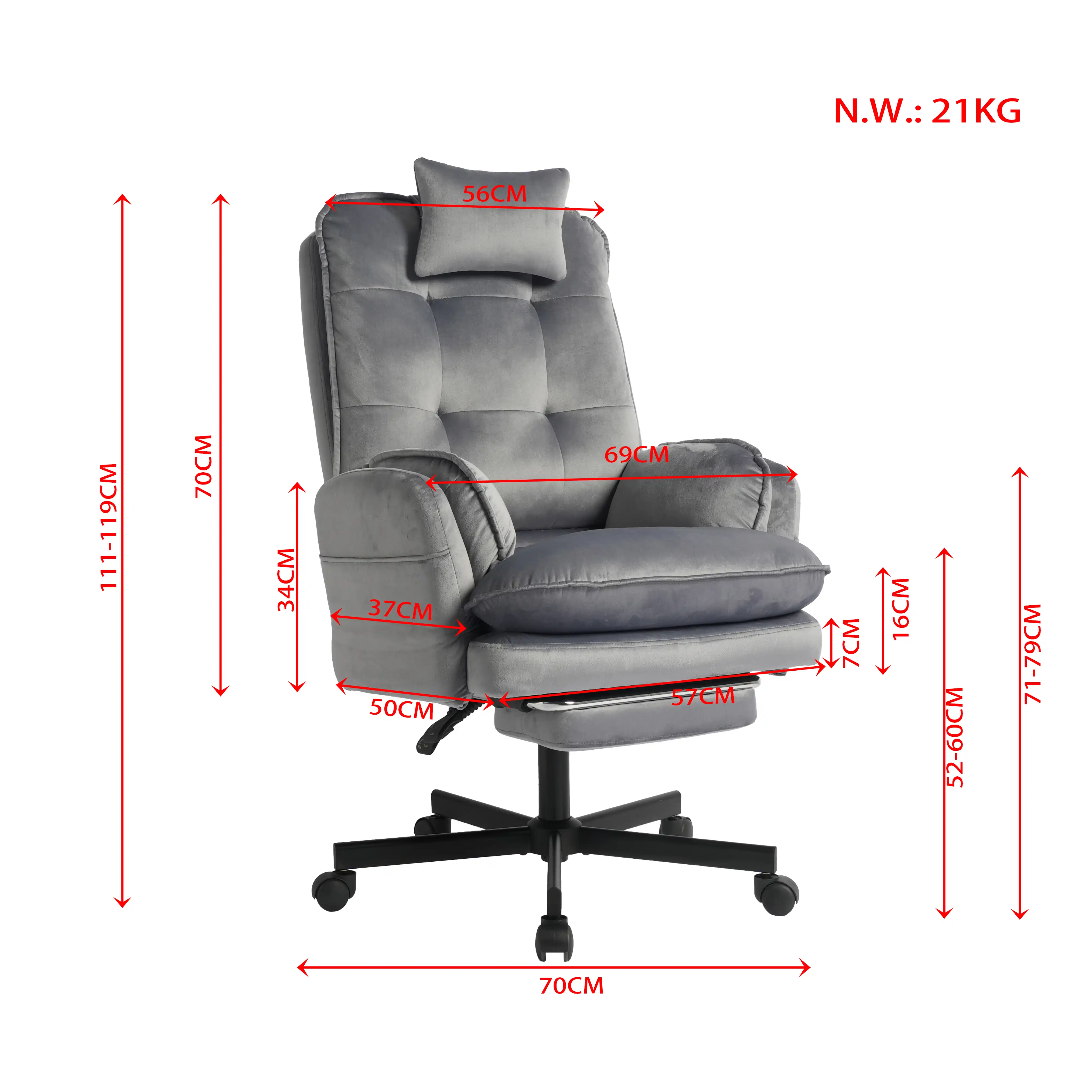 Modern Velvet Cross-Leg Office Chair, Adjustable Height Modern Velvet Cross-Leg Office Chair, Adjustable Height