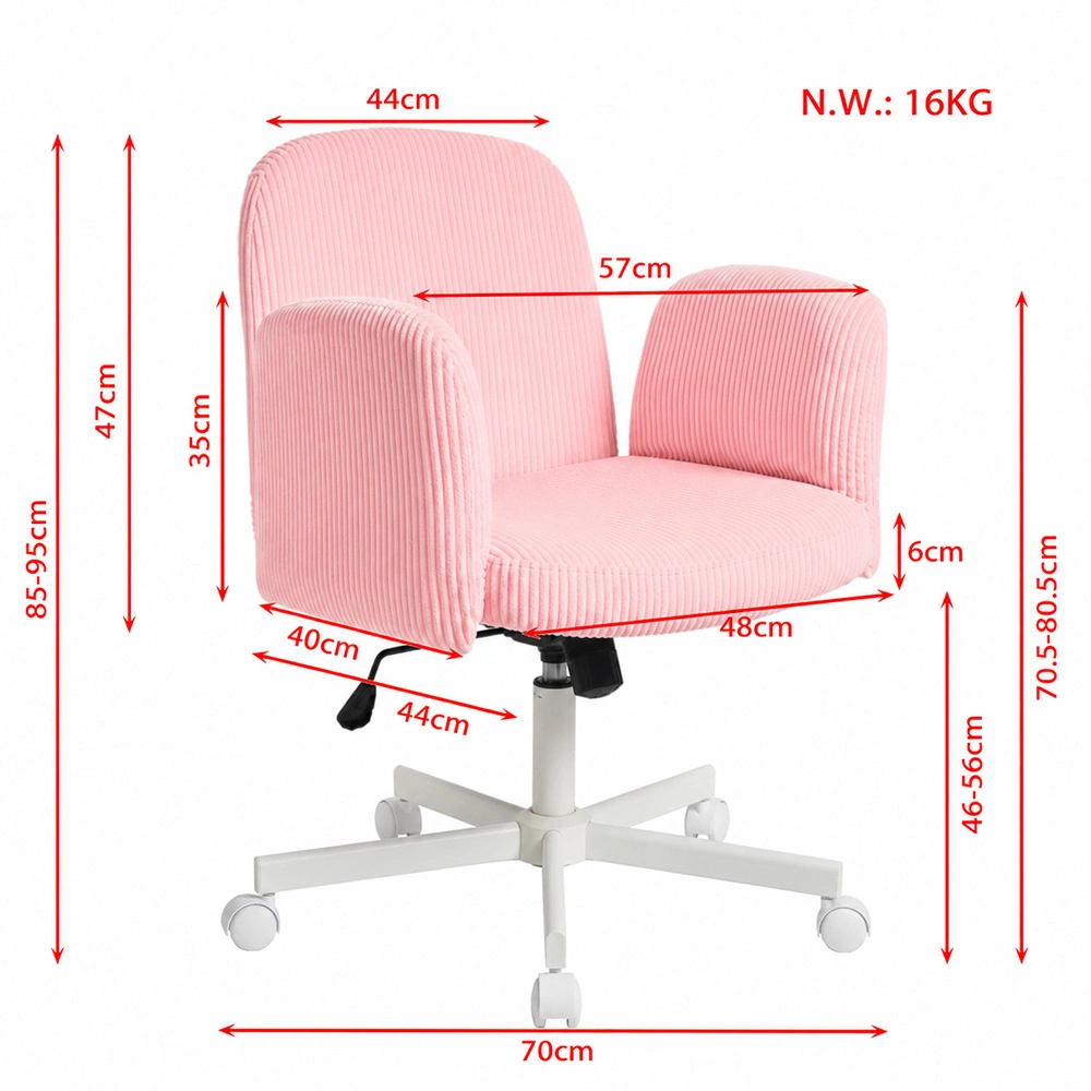 Pink Corduroy Cross-Legged Swivel Home Office Chair Pink Corduroy Cross-Legged Swivel Home Office Chair