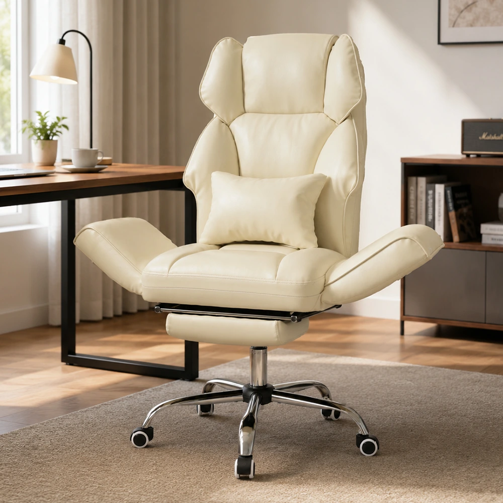 PU Leather Wide Criss Cross Office Chair with Flip-Up Arms PU Leather Wide Criss Cross Office Chair with Flip-Up Arms