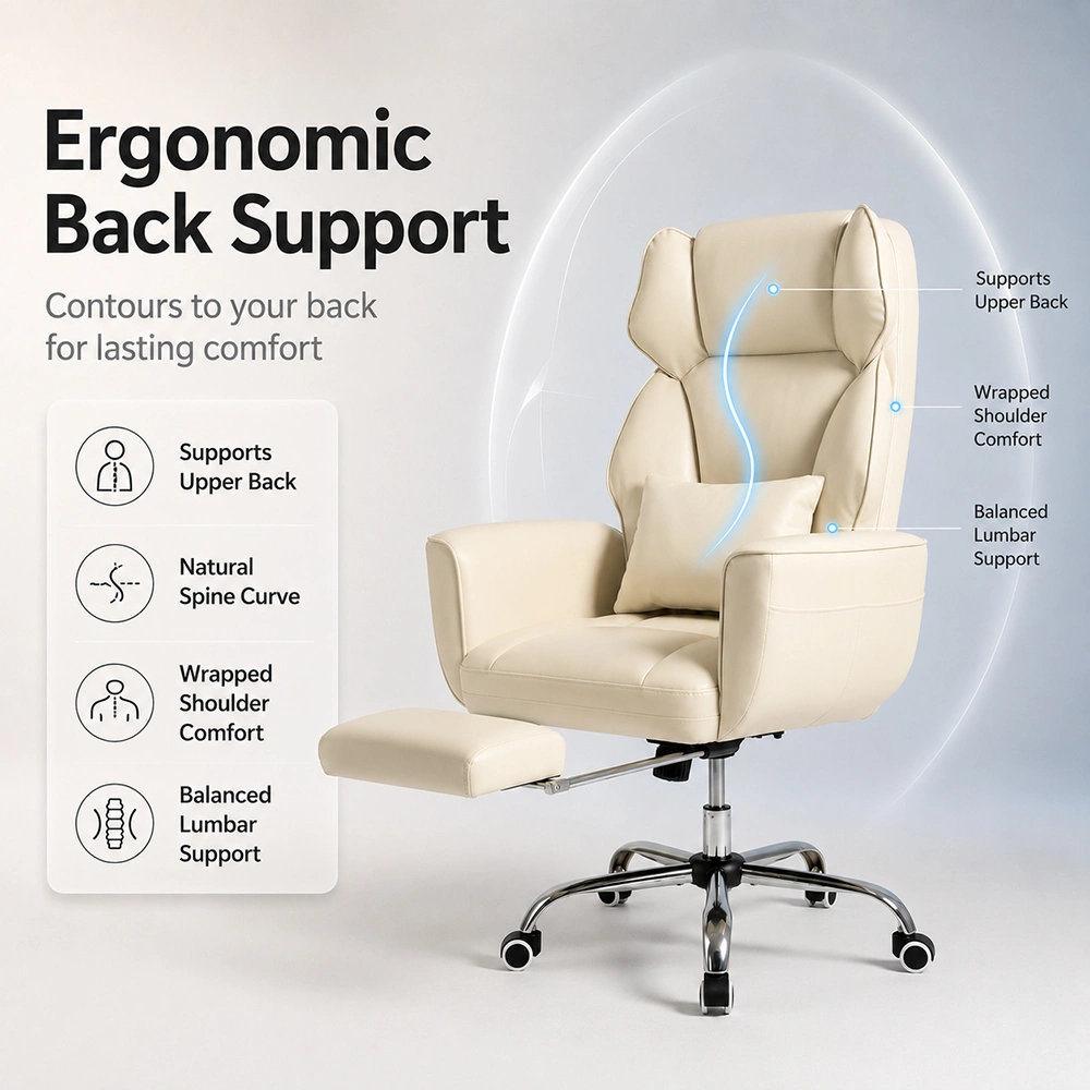 PU Leather Wide Criss Cross Office Chair with Flip-Up Arms PU Leather Wide Criss Cross Office Chair with Flip-Up Arms